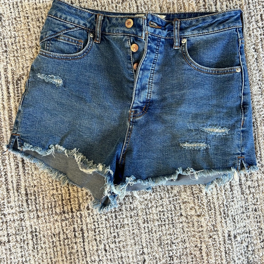 We the Free CRVY Distressed Shorts